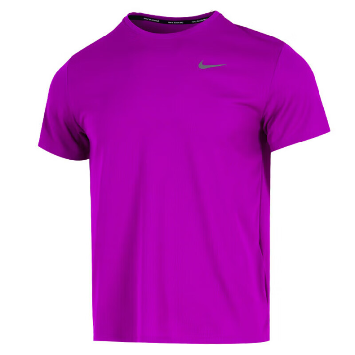 Nike Nike T Shirts Men's Purple Crew Neck Moderate Straight Fit