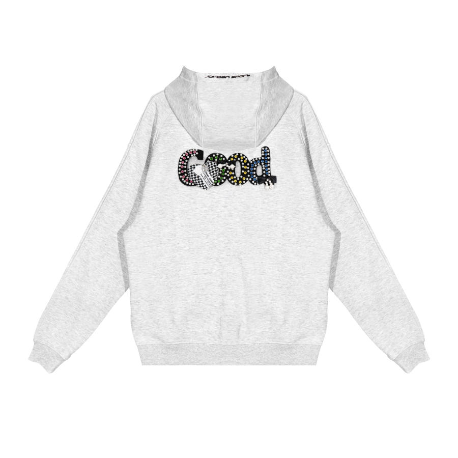 Jordan Jordan Sweatshirts Unisex Heather Gray/Black Hooded Moderate
