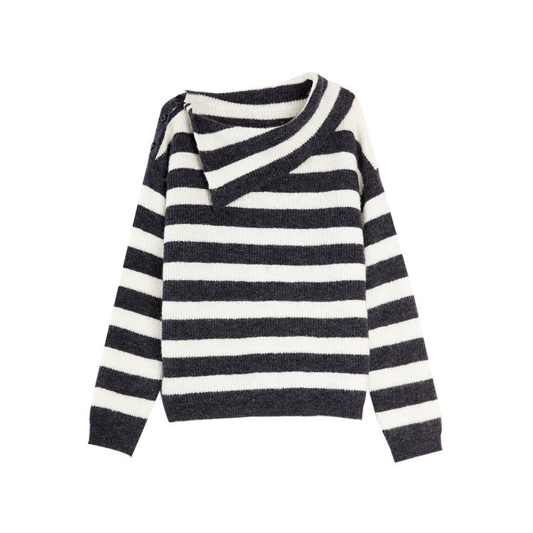 ELLE Sweaters Women's Stripes Boat Neck Moderate Other