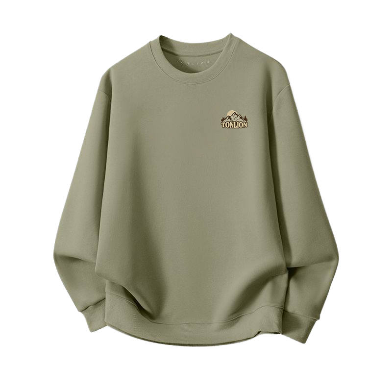 Tonlion Sweatshirts Unisex Crew Neck Moderate Regular