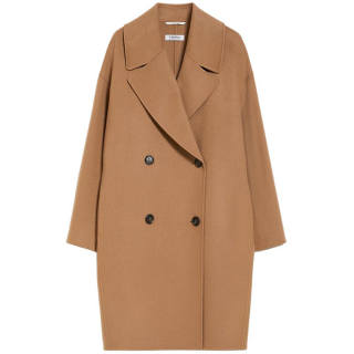 MaxMara Coats Women's Camel Suit Collar Moderate