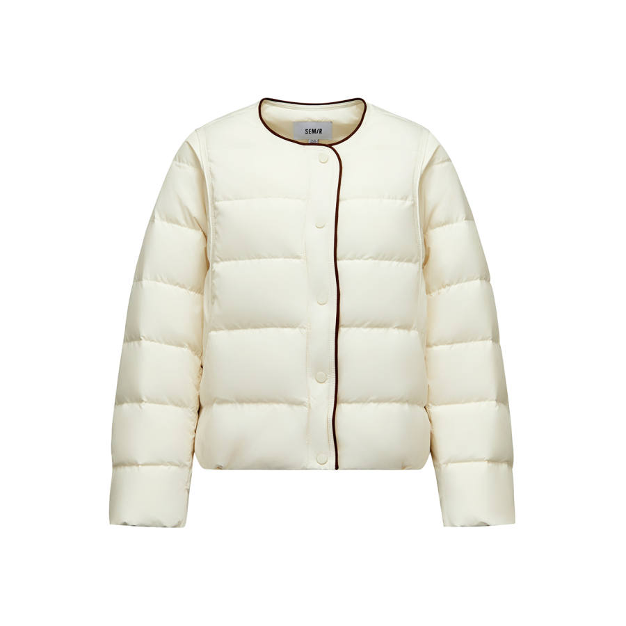 Semir Down Jackets Women's Crew Neck Thin Quilted Down Jacket