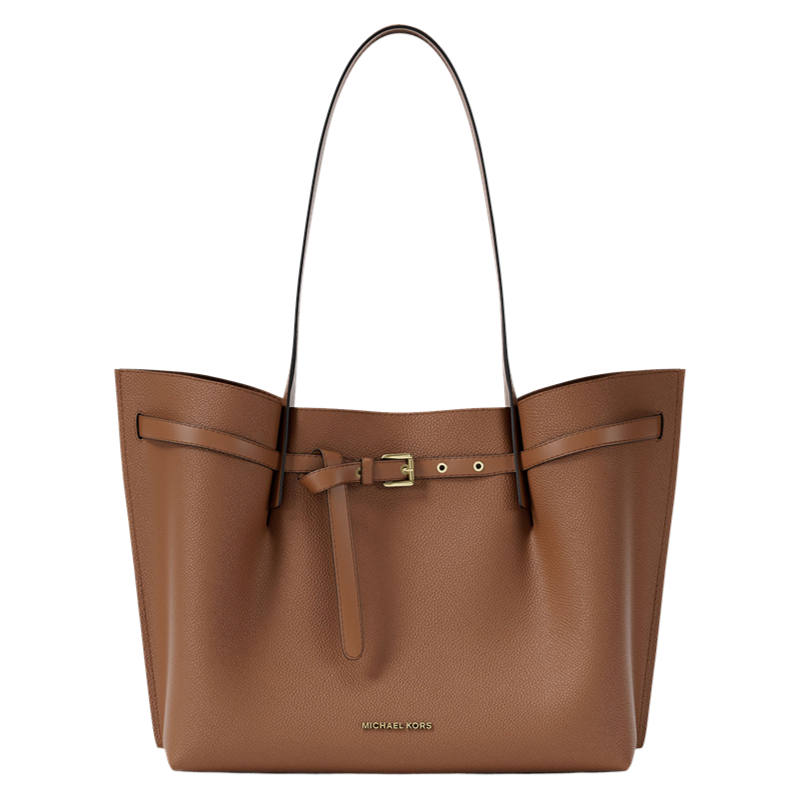 MICHAEL KORS Emilia Leather Tote Bag, Shopping Bag, Shoulder Bag Large Women's Brown