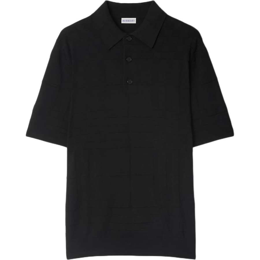Burberry Polo Shirts Men's Black Polo Collar Moderate