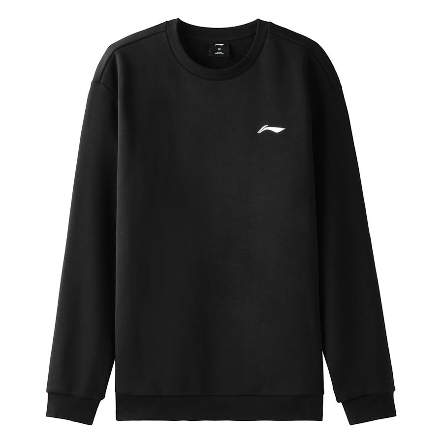 Li-Ning Li Ning Sweatshirts Unisex Black Crew Neck Moderate Cardigan