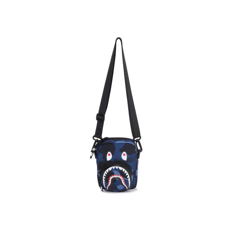 A BATHING APE A Bathing Ape shark-head camo messenger bag