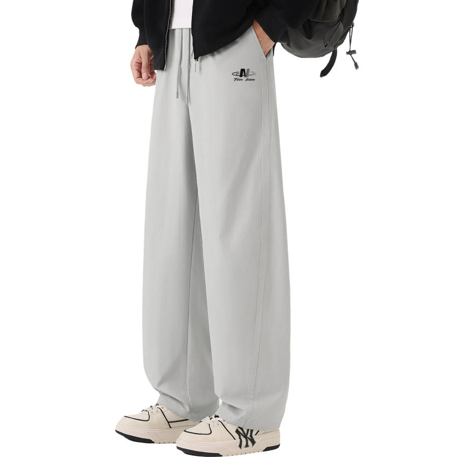 Tonlion Casual Pants Unisex Moderate Wide Leg Pants
