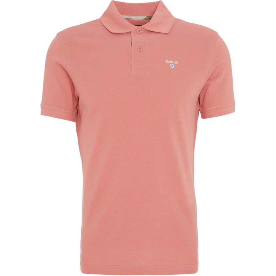 BARBOUR Polo Shirts Men's Pink Polo Collar Moderate