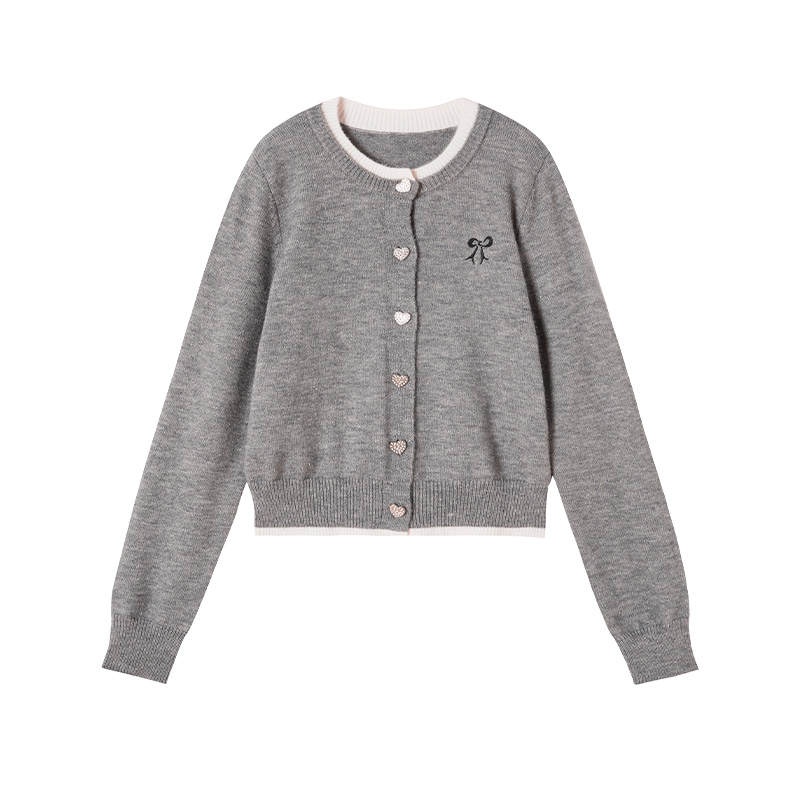 XIANGYING Knitwear Women's Crew Neck Moderate Mock Two Piece