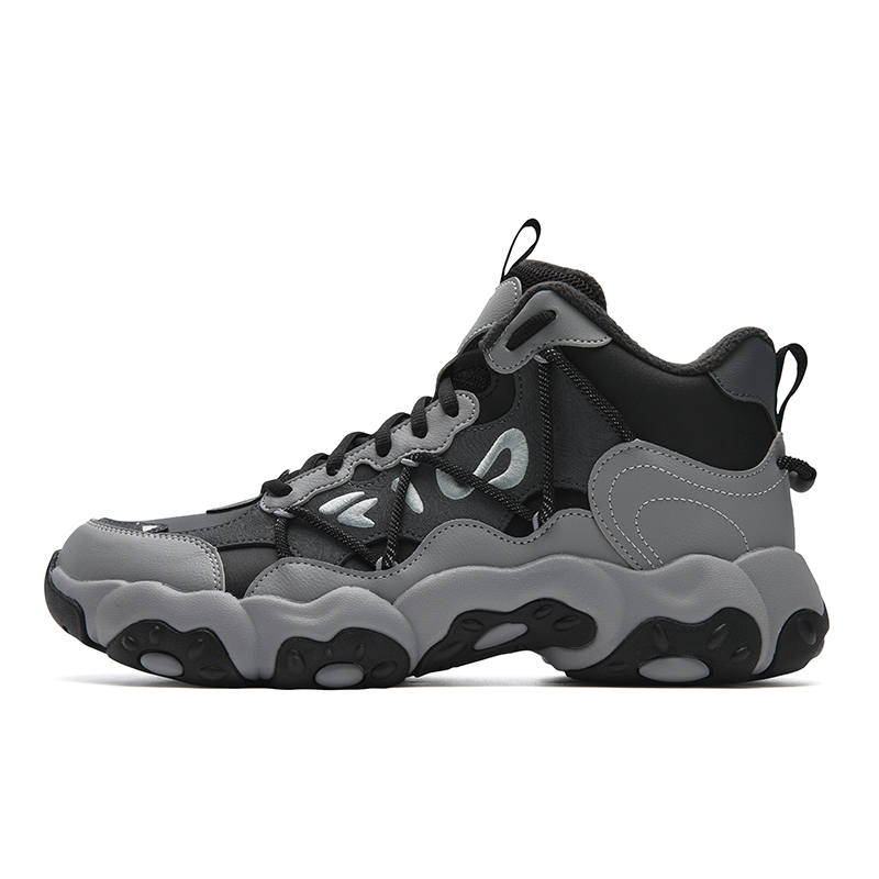 FILA Abrasion Resistant Thermal Mid top Casual Shoes Men's Gray Black