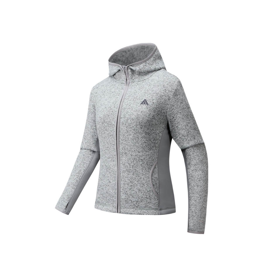 Anta Outdoor Collection Liner Coat, Thick Needle Fleece Garment Women's Star Gray Heather Gray