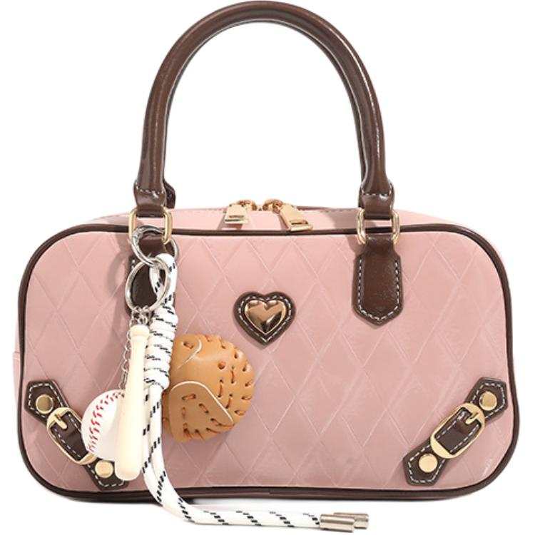 PAYOT Synthetic Leather Shoulder Bag, Crossbody Bag, Handbag Regular Women's Pink Brown