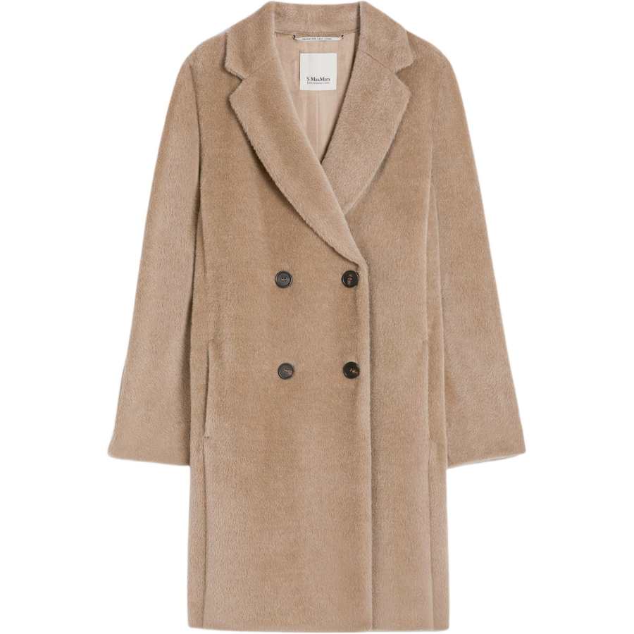 'S MAX MARA Coats Women's Coffee Notch Lapel Moderate Straight Fit