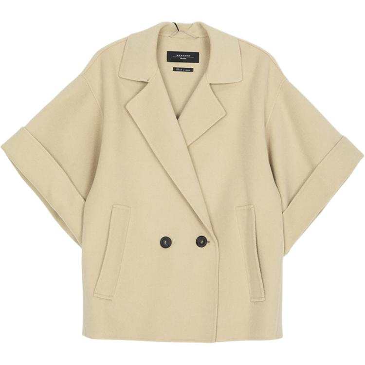 WEEKEND MaxMara Coats Women's Beige Lapel Moderate Straight Fit