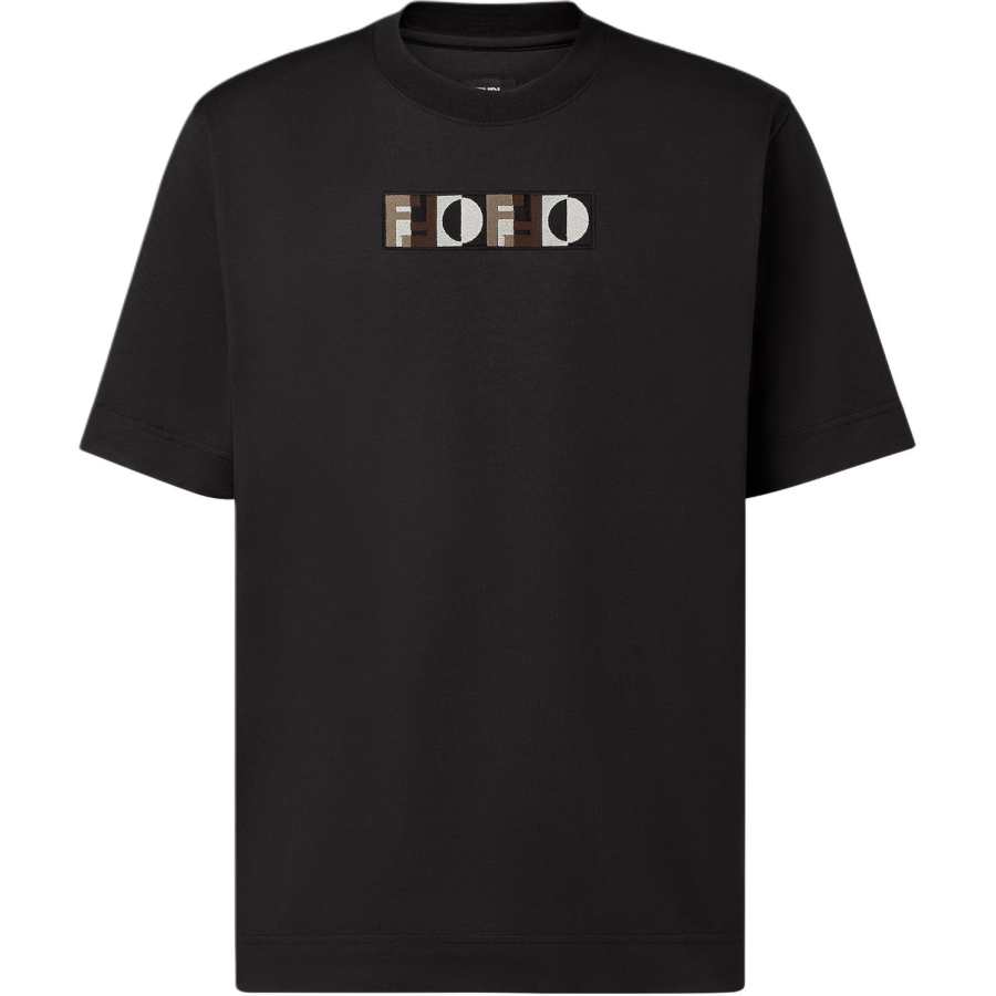 FENDI Logo Printed Crewneck T Shirt