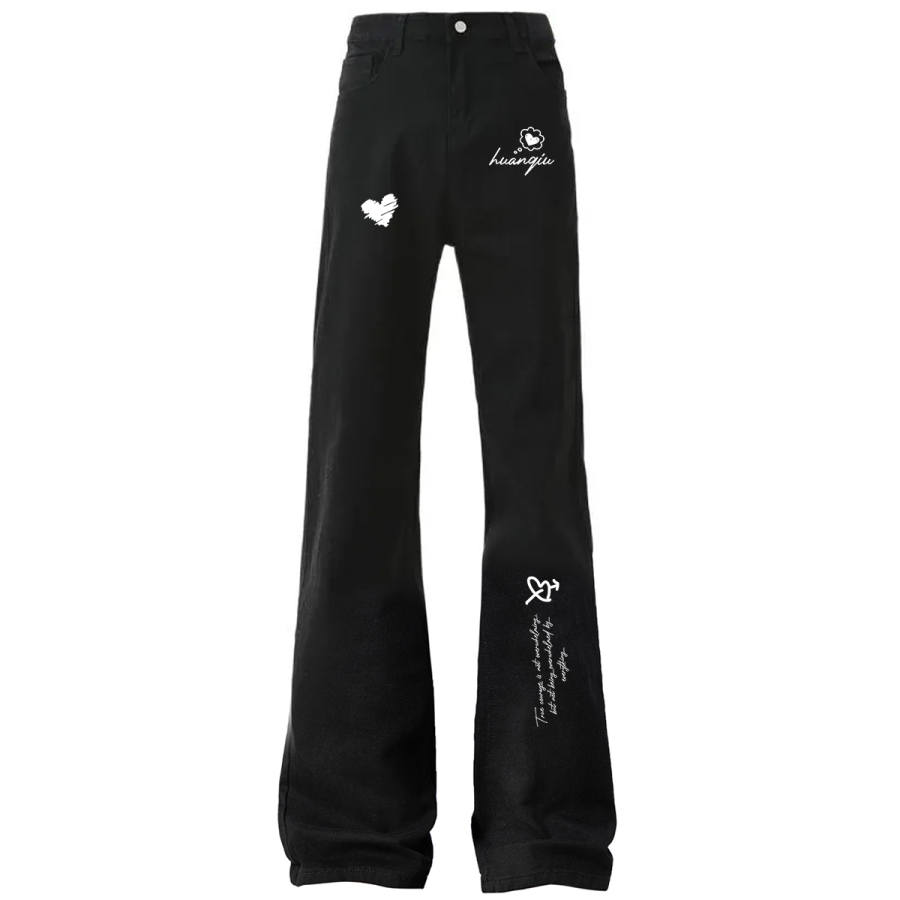 HUANQIU Jeans Unisex Moderate Straight Fit Pants