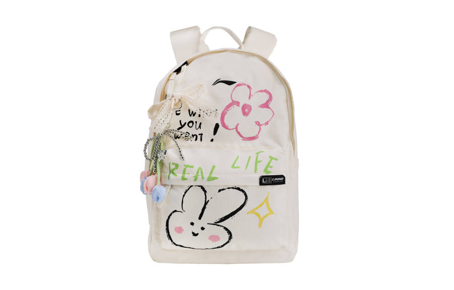 Li-Ning Li Ning Polyester Wish Sweet Rabbit Backpack Regular Unisex Ecru