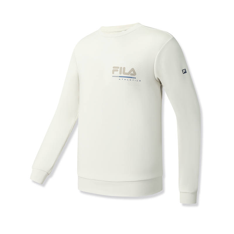 FILA Fitness Sweatshirts Men's White Birch Gray Crew Neck Moderate