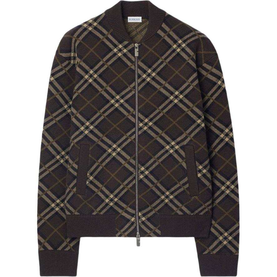 Burberry Burberry check-pattern wool-cashmere blend bomber jacket