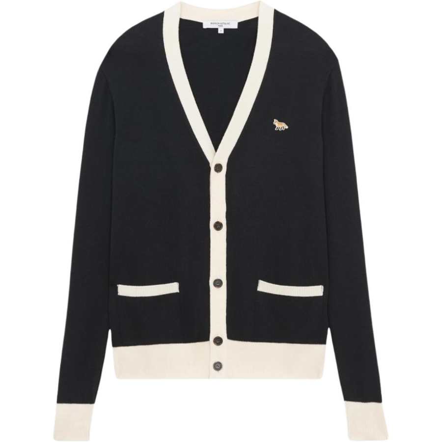 Maison Kitsune Baby Fox Patch Bi Color Classic Cardigan