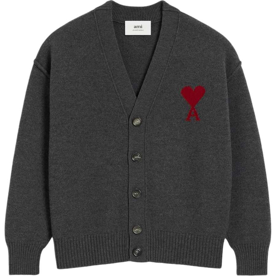 AMIPARIS Ami Paris Ami De Coeur V Neck Cardigan