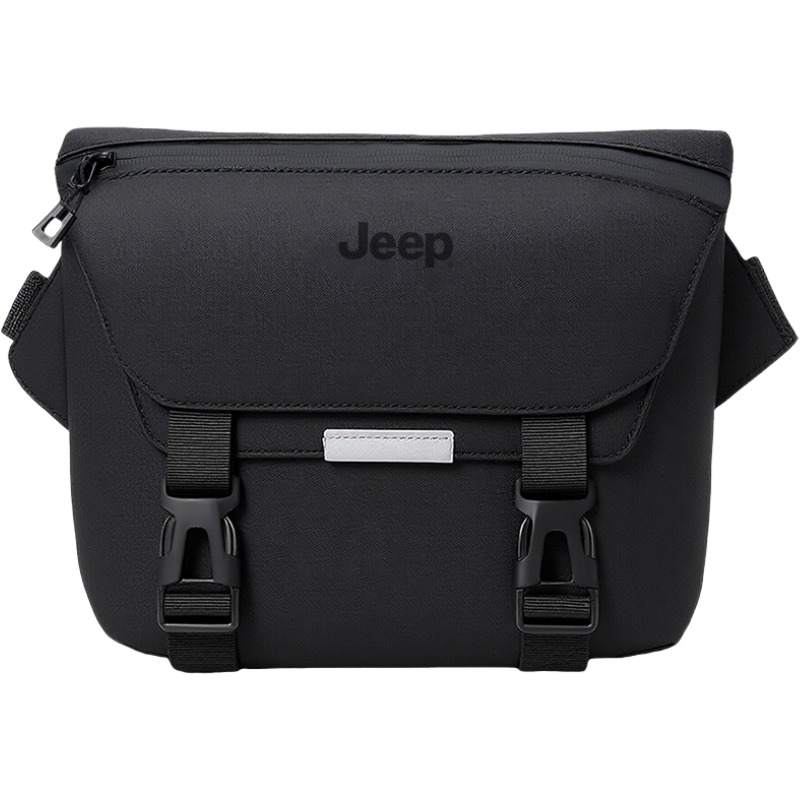 Jeep Oxford With Leather Film Bag Regular Men's Black