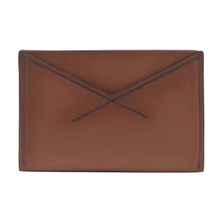 Ermenegildo Zegna Cow Leather Card Holder Men's Brown