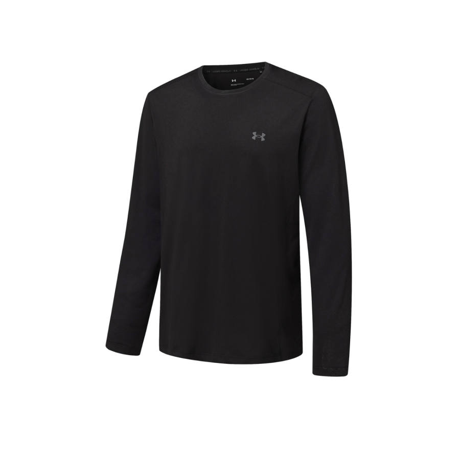 Under Armour T Shirts Men's Twilight Black Crew Neck Moderate Straight Fit