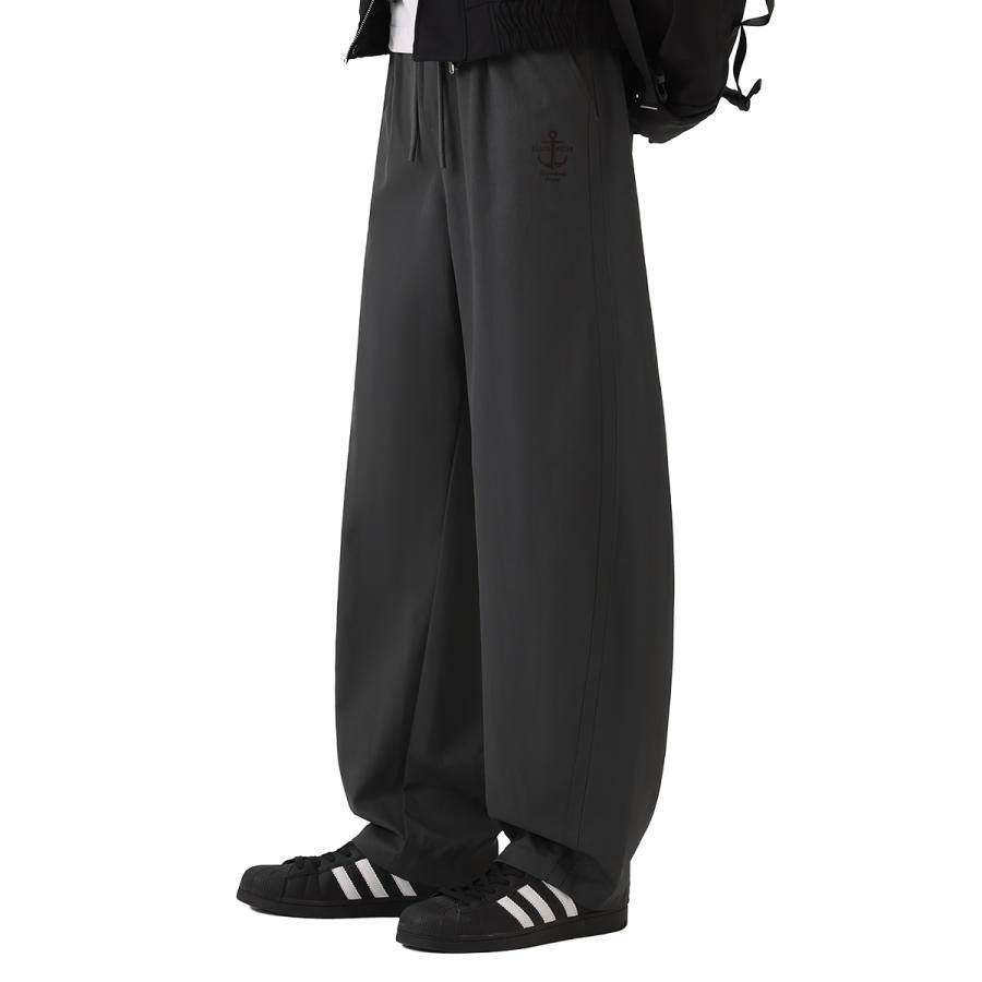 Tonlion Casual Pants Unisex Moderate Wide Leg Pants