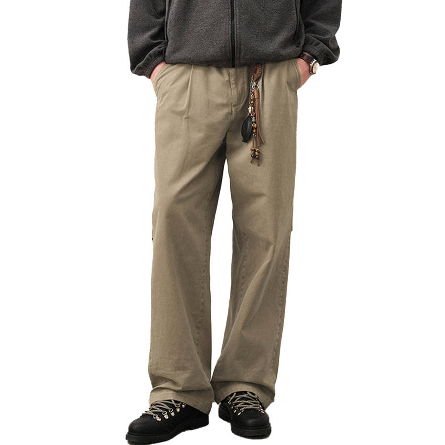 714STREET Casual Pants Unisex Moderate Straight Fit Pants