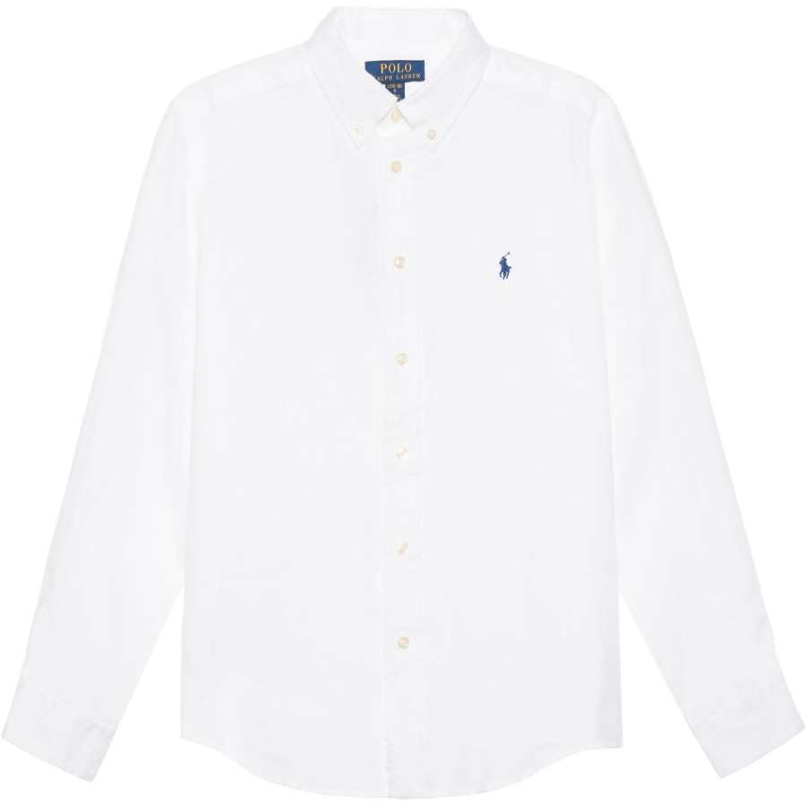 Polo Ralph Lauren Solid Color Shirt Spring Summer Autumn Standard Kids' White