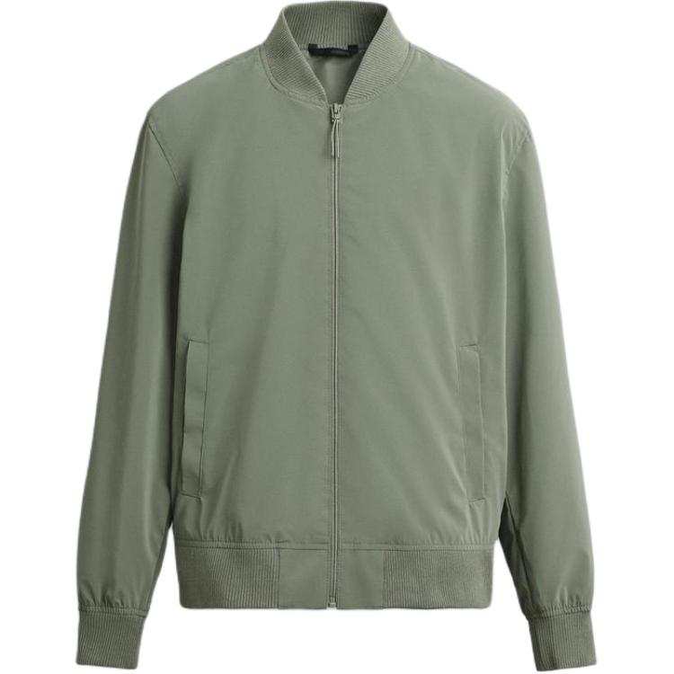 ZARA ZARA Jackets Men's Light Khaki Baseball Collar Moderate Pilot