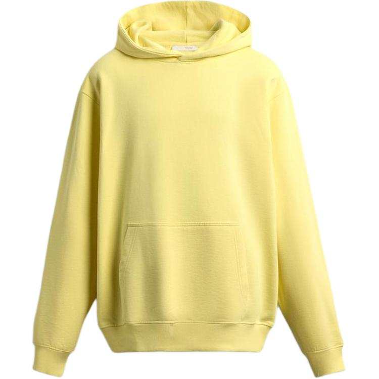 ZARA Sweatshirts Men's Yellow Hooded Non Detachable Moderate