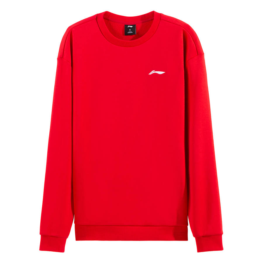Li-Ning Li Ning Sweatshirts Unisex Bull Red Crew Neck Moderate Regular
