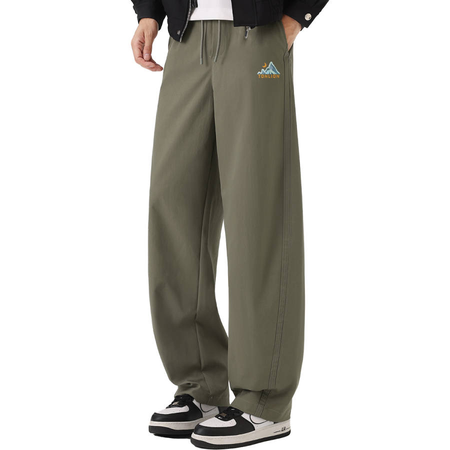Tonlion Casual Pants Unisex Moderate Straight Fit Pants