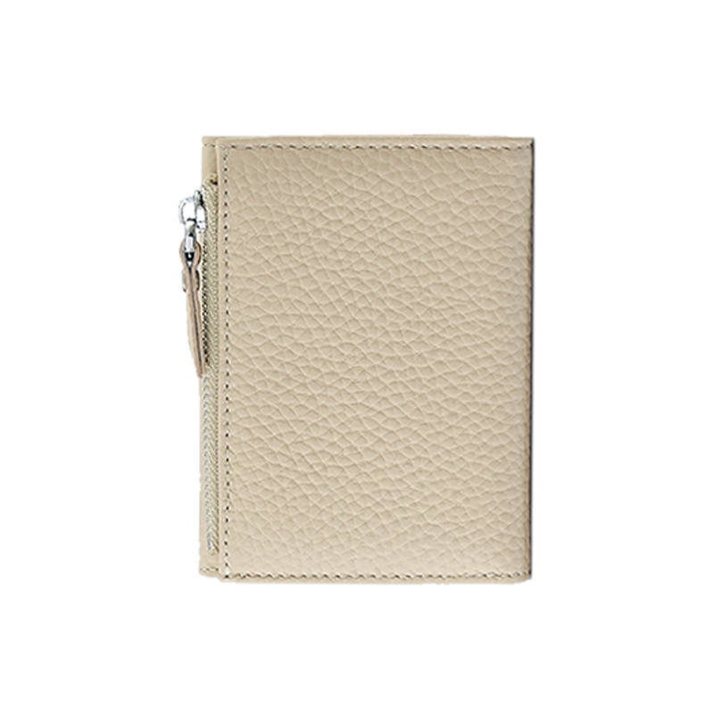 LAORENTOU Top Grain Cow Leather Wallet Women's Black/Ecru