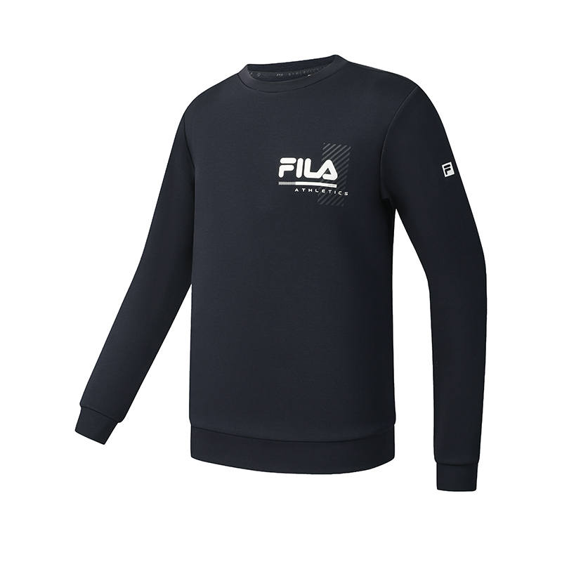 FILA Fitness Sweatshirts Men's RD Royal Blue Crew Neck Moderate