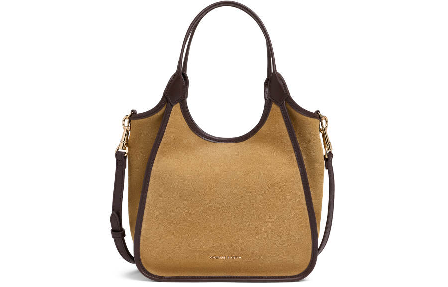 CHARLES&KEITH Synthetic Leather Handbag Small Women's Sahara Sand/Brown