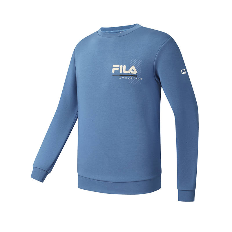 FILA Fitness Sweatshirts Men's Flash Butterfly Blue Crew Neck Moderate Regular