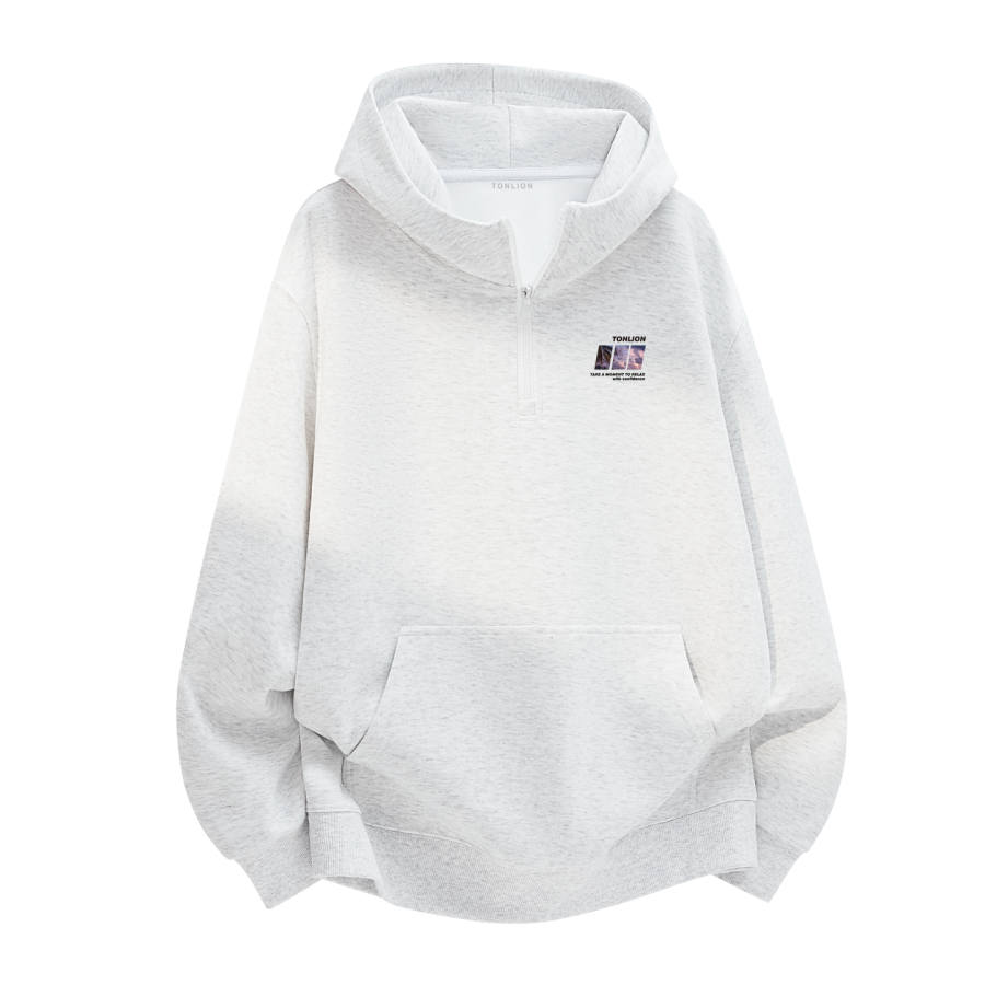 Tonlion Sweatshirts Unisex Hooded Moderate Regular