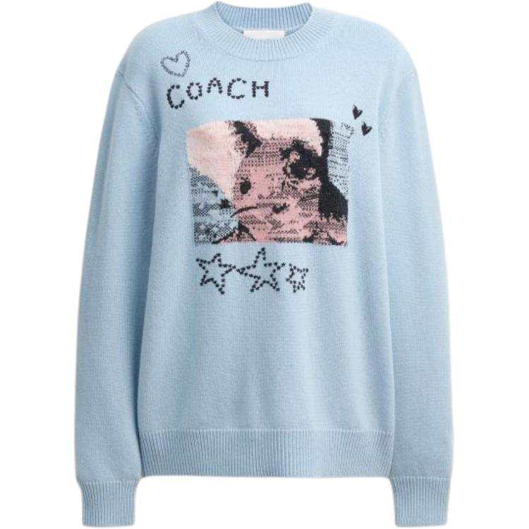 COACH COACH Sweaters Women's Blue Crew Neck Moderate Other