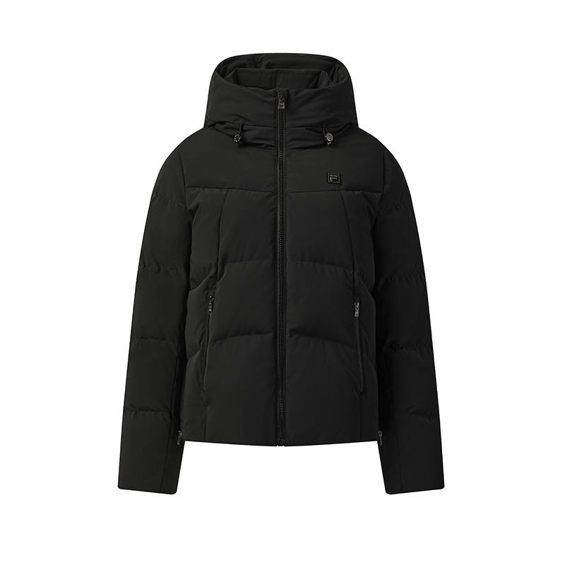 FILA Down Jackets Women's Jet Black Hooded Non Detachable Moderate Other