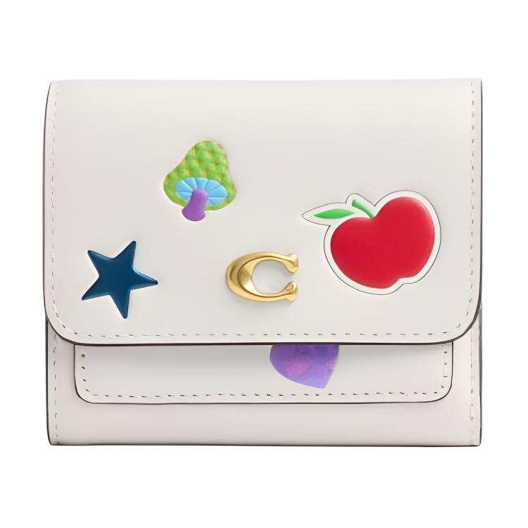 COACH COACH Cow Leather Wallet Women's White