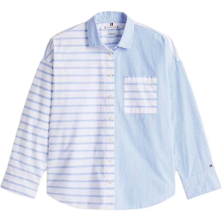Tommy Hilfiger Shirts Women's Cool Blue Wide Spread Collar