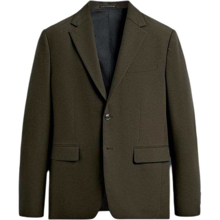 ZARA Business Suits Men's Khaki Lapel Moderate Business Suit