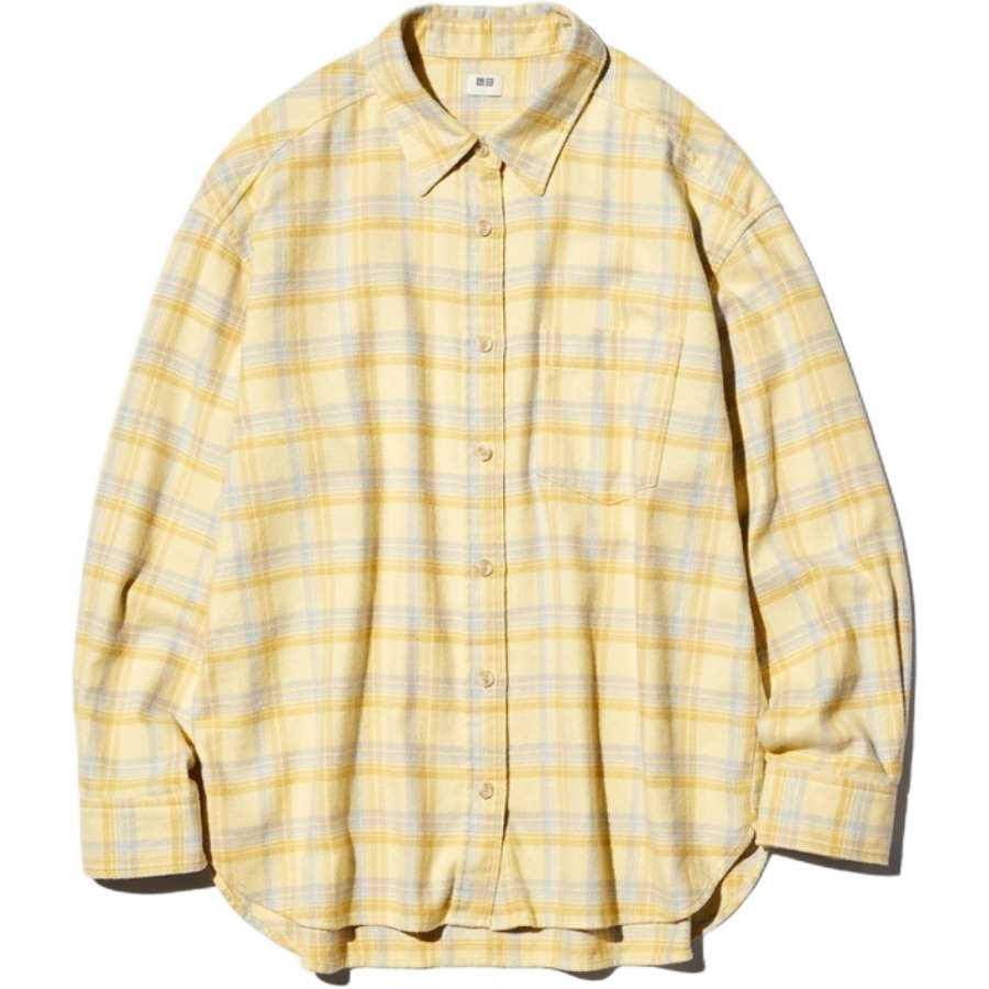 UNIQLO Shirts Women's Apricot Yellow Lapel Moderate