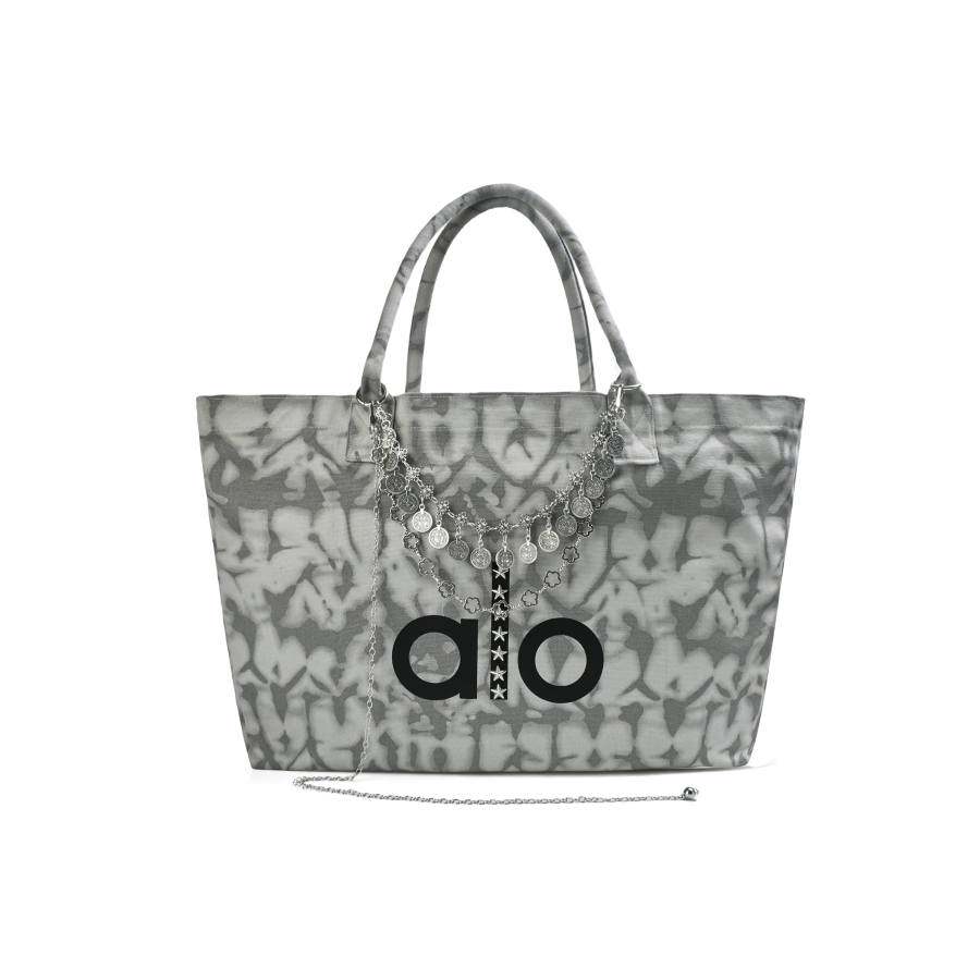 Alo Yoga Cotton Tote Bag, Shoulder Bag, Handbag Large Women's Gray