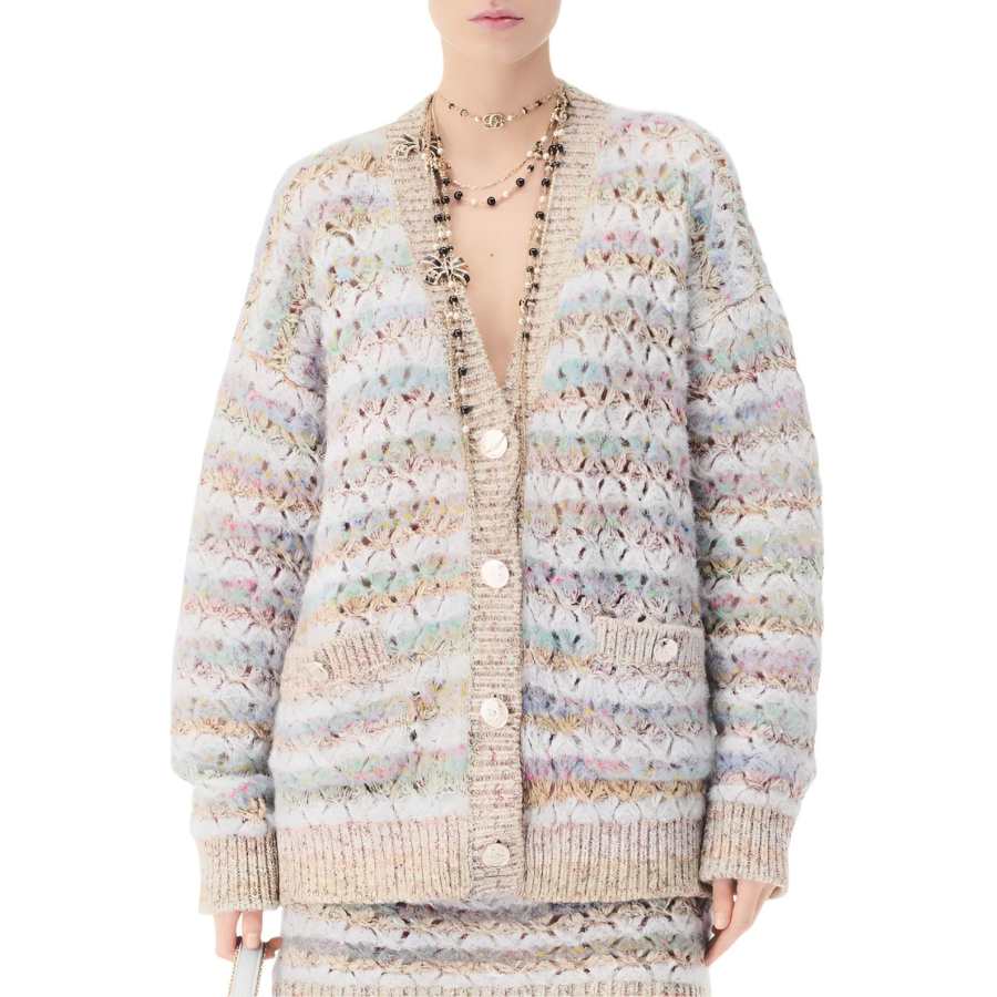 CHANEL Knitwear Women's Multicolor V Neck Moderate Other