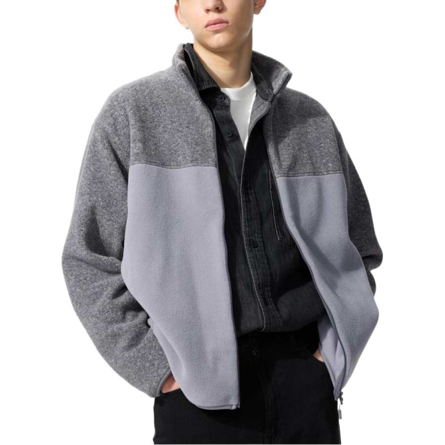 UNIQLO Jackets Unisex Sky Gray Stand Collar Moderate Other