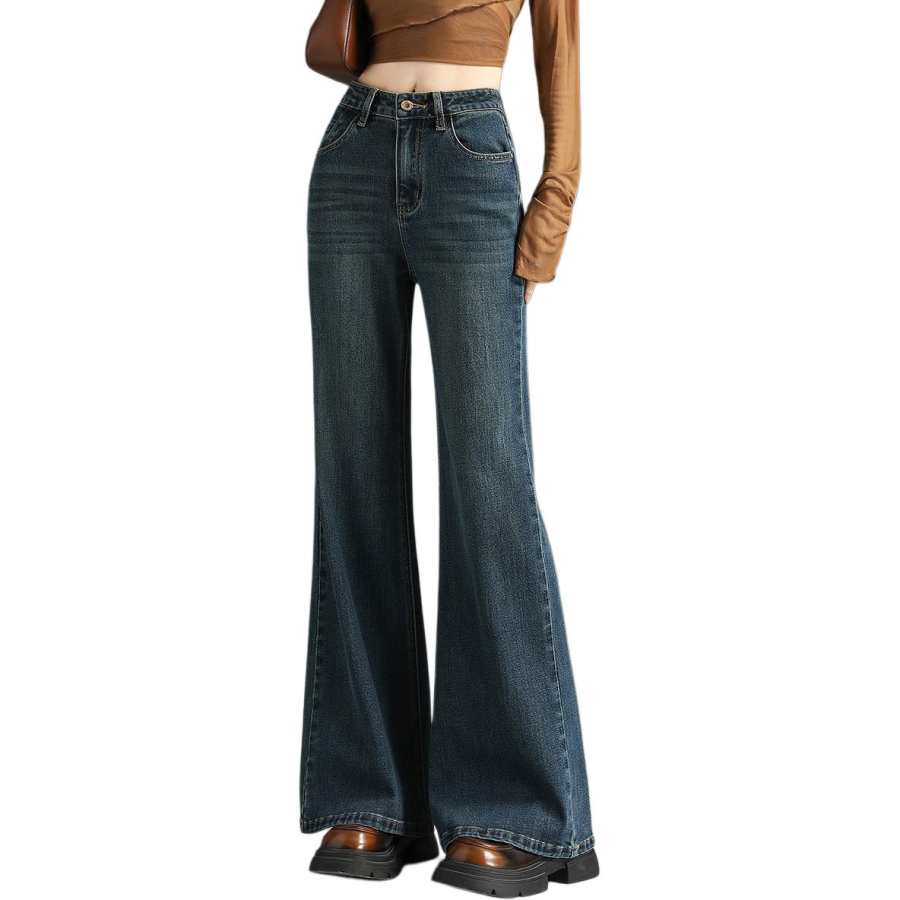 Tonlion Jeans Women's Blue Moderate Flared Pants